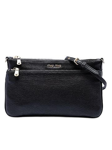 Miu Miu Goatskin Madras Double Zip Crossbody (view 1)