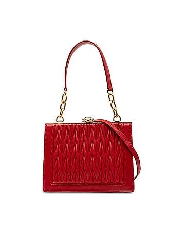 Miu Miu Matelasse Lambskin Kiss Lock Solitaire Satchel (view 1)