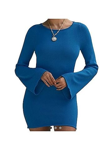 Anthropologie Blue Bell Sleeve Mini Dress Casual Dress (view 1)