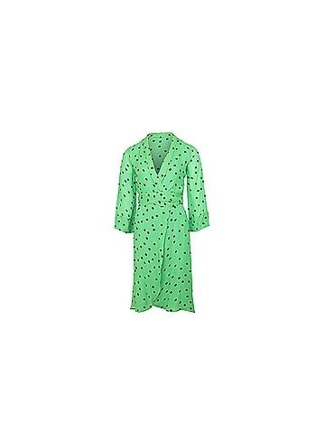Ganni Ganni Dainty Polka Dot Dress in Green Viscose (view 1)
