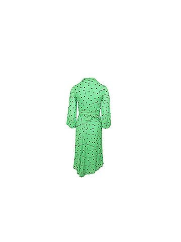 Ganni Ganni Dainty Polka Dot Dress in Green Viscose (view 2)