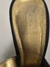 Coach 100% Leather Solid Black Gold Heels Size 7 - photo 5