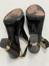 Coach 100% Leather Solid Black Gold Heels Size 7 - photo 4