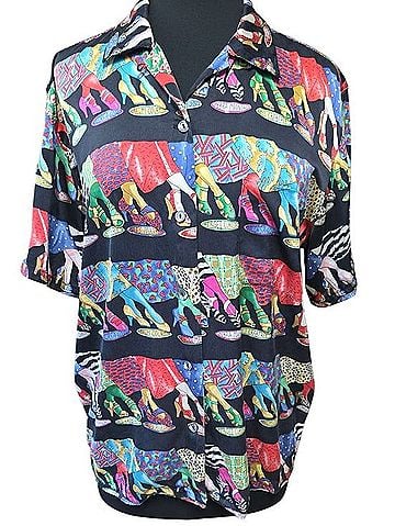 Nicole Miller Shoes Of The World Short Sleeve Blouse (view 1)