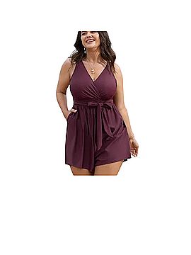 BLOOMCHIC Twist Front Swim Romper One Piece Swimsuit (view 1)