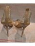 Bisou Bisou Gold White Heels Size 10 - photo 4