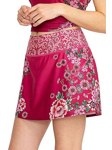 Johnny Was Bee Active Pink Lace Scarf Print Active Skirt (view 2)