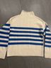 Kule Stripes White Blue Turtleneck Sweater Size XS - photo 4
