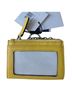Calvin Klein 100% Leather Solid Yellow Card Holder  One size - photo 2
