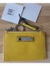 Calvin Klein 100% Leather Solid Yellow Card Holder  One size - photo 3