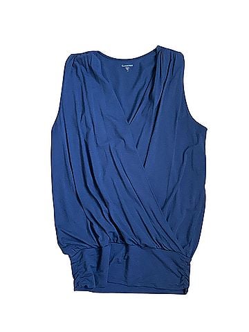 Garnet Hill essential banded surplice knit tank Sleeveless Blouse (view 2)