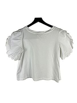 See By Chloé Cloud Dancer Scallop Sleeve Tee Short Sleeve Blouse (view 2)