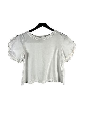 See By Chloé Cloud Dancer Scallop Sleeve Tee Short Sleeve Blouse (view 1)