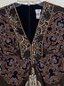 Cache Floral Brown Black White Tan Cocktail Dress Size 8 - photo 11