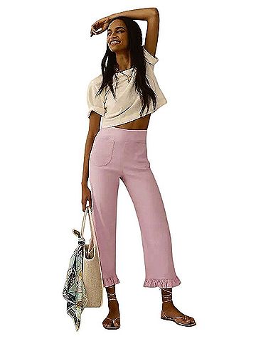 Anthropologie The Colette Ruffle-Hem Casual Pants (view 1)
