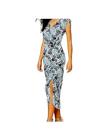 Bebe Shirred Tropical Dress Casual Dress (view 1)