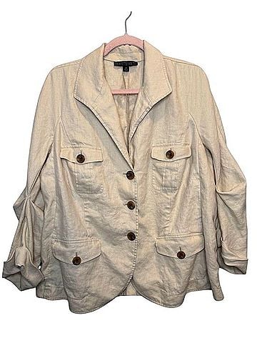 Lafayette 148 New York Linen Utility Safari Blazer Jacket (view 1)