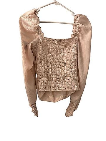 Astr Rouched Long Sleeve Square Neck Top Long Sleeve T-Shirt (view 2)