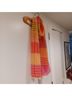 J.Jill 100% Cotton Plaid Pink Orange Yellow Scarf One size - photo 5