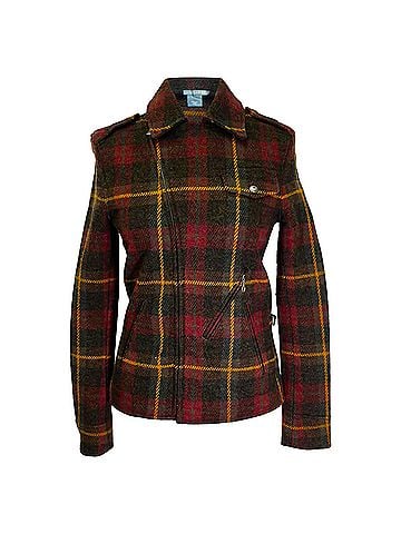 Ralph Lauren Ralph Lauren Tartan Plaid Biker Jacket in Multicolor Wool (view 1)