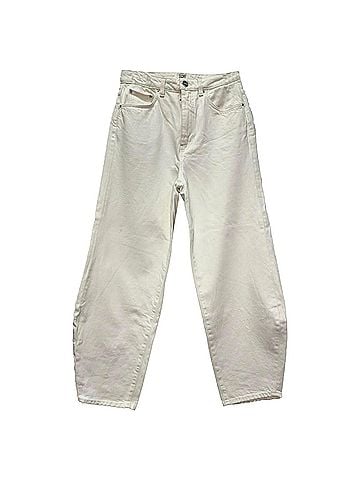 Totême Totême Barrel-Leg Jeans in White Cotton (view 1)