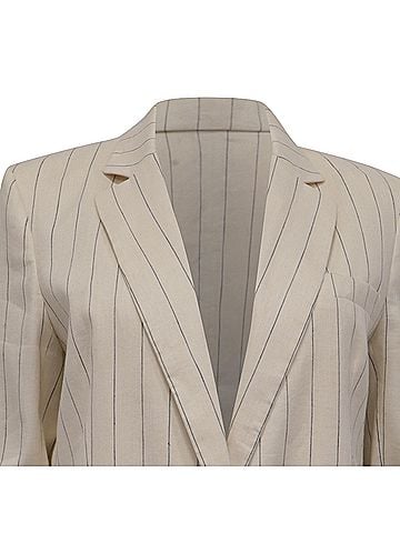 Vanessa Bruno Vanessa Bruno Tilia Striped Single-Button Blazer in Ecru Linen (view 2)