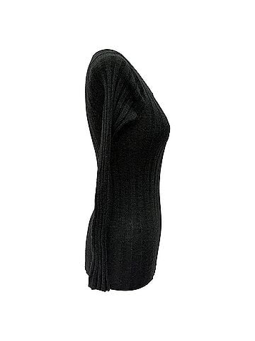 Totême Totême V-neck Ribbed Sweater in Grey Wool (view 2)