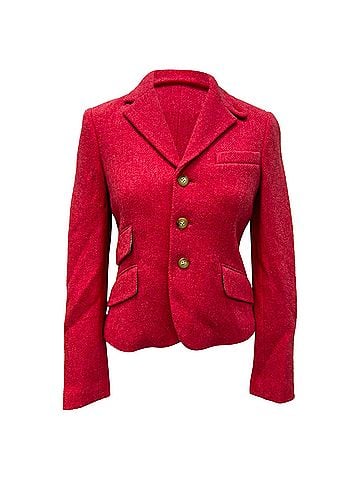 Ralph Lauren Ralph Lauren Rugby Elbow Patch Single-Breasted Blazer in Red Wool (view 1)