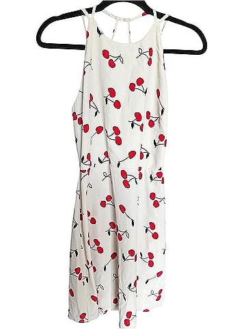 ASOS White Cherry Print Halter Dress Casual Dress (view 1)
