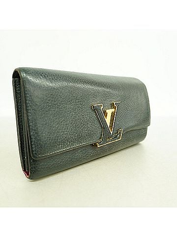 Louis Vuitton Louis Vuitton Long Wallet, Taurillon Leather, Portefeuille Capucines, M61248, Noir (Women's) (view 2)