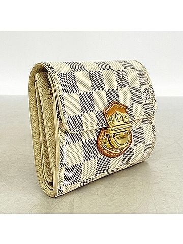 Louis Vuitton Louis Vuitton Tri-fold Wallet Damier Azur Portefeuille Joy N60030 White Women's (view 2)