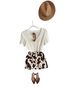 Ashley Animal Print White Brown Casual Skirt Size M - photo 1
