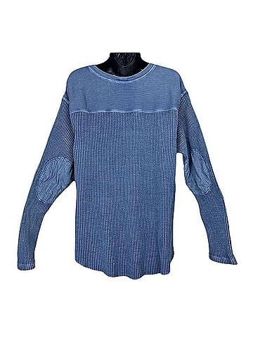 Free People One Sun-Washed Waffle Thermal Sweatshirt (view 2)