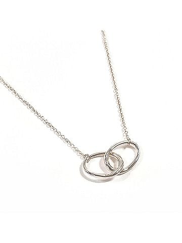 Tiffany & Co. TIFFANY&amp;Co. Tiffany Double Loop Elsa Peretti Necklace, Sterling Silver 925, Silver, Women's (view 2)