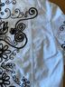 Chico's 100% Cotton Floral White Black Denim Jacket Size M - photo 12