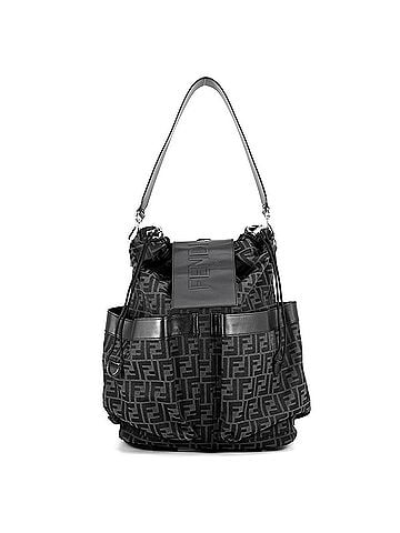 Fendi Fendi drawstring backpack, FF jacquard leather, 7VZ056, FENDI black, handbag, (view 1)