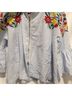 Luii 100% Cotton Floral Blue White Jacket Size L - photo 6