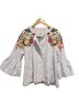 Luii 100% Cotton Floral Blue White Jacket Size L - photo 1
