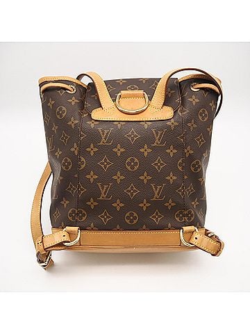 Louis Vuitton LOUIS VUITTON Monogram Montsouris MM M51136 Backpack, Brown/Beige Leather, Women's (view 1)