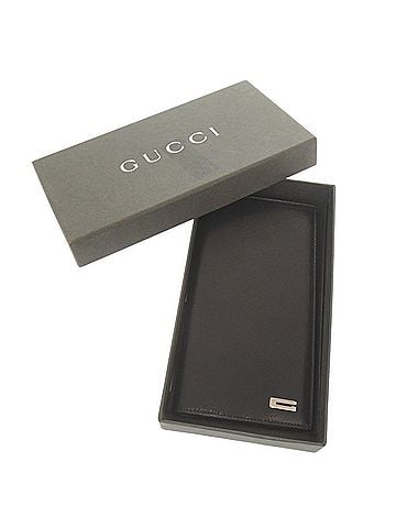 Gucci Gucci logo hardware leather black billfold long wallet 0918GUCCI (view 2)