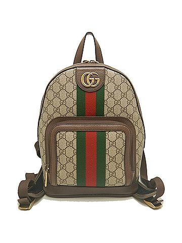 Gucci GUCCI Ophidia 547965 Backpack, GG Supreme Canvas x Leather, Beige Brown, Women's, 254116 (view 1)