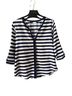 Antik Batik 100% Polyester Stripes Blue White 3/4 Sleeve Henley Size L - photo 1