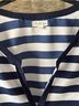 Antik Batik 100% Polyester Stripes Blue White 3/4 Sleeve Henley Size L - photo 3