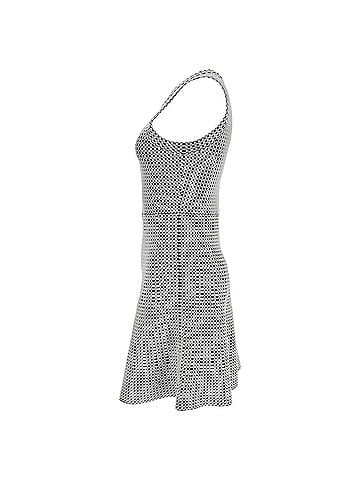 Michael Kors Michael Kors Textured Flared Dress in White and Black Cotton (view 2)