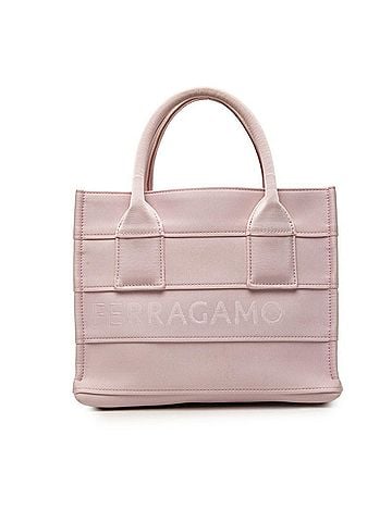 Salvatore Ferragamo Salvatore Ferragamo Logo Mini Tote Bag Handbag GG-214988 Pink Fabric Women's (view 1)