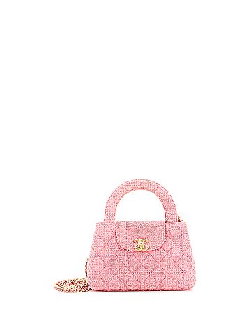 Chanel Kelly Top Handle Shopping Bag Quilted Tweed Mini (view 1)