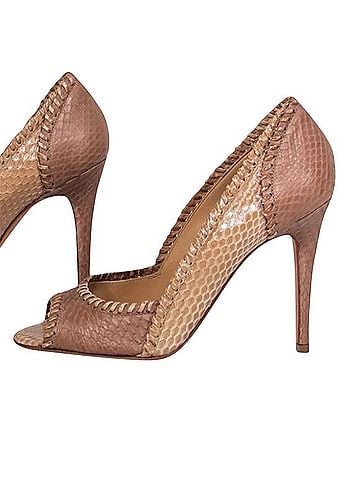 Devi Kroell Python Peep Toe Stiletto Heels (view 2)