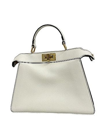 Fendi Fendi Peekaboo I.U Leather Handbag, White, Women's (view 1)