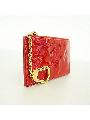 Louis Vuitton Louis Vuitton Vernis Pochette Clé M91977 Pomme d'Amour Women's Wallet/Coin Case P3410935 (view 2)