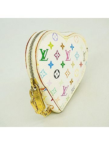 Louis Vuitton Louis Vuitton Wallet/Coin Case, Monogram Multicolore, Portemonnaie Coeur, M60040, Blanc, Ladies, P3338470 (view 2)